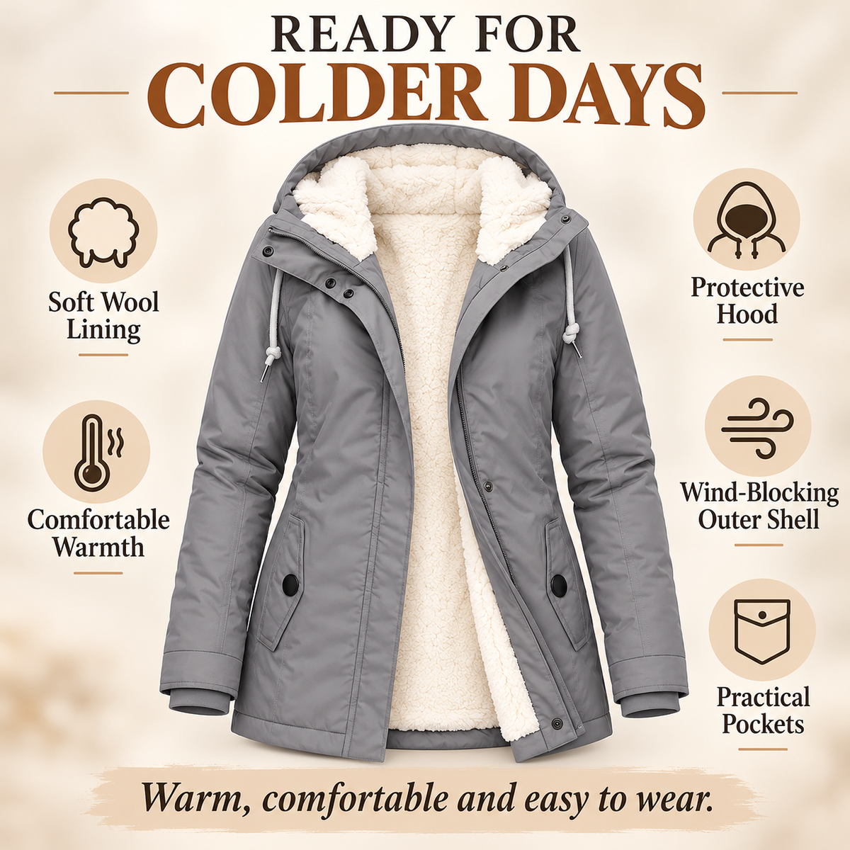 Elspeth™ | Warm Comfy Rainproof Coat